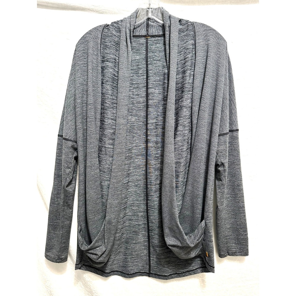 Lucy Activewear Women's Size S/M Heathered Gray Open Draped Cardigan